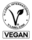 A graphical representation shows a flower growing out of a stylized V with the word VEGAN underneath.
